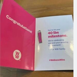 Weight Watchers 40  & 50 Lbs Milestone charm - Pink/Orange